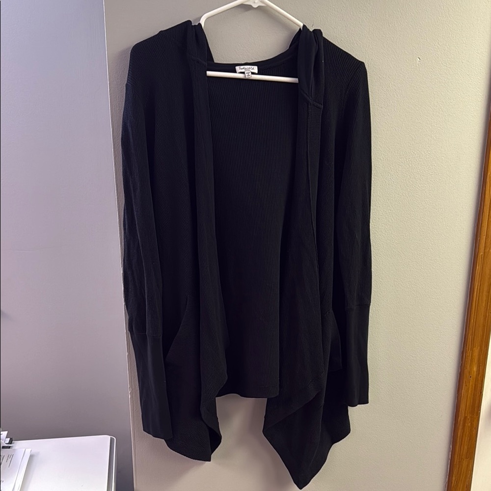 Black Open-Front Women's Sweater
